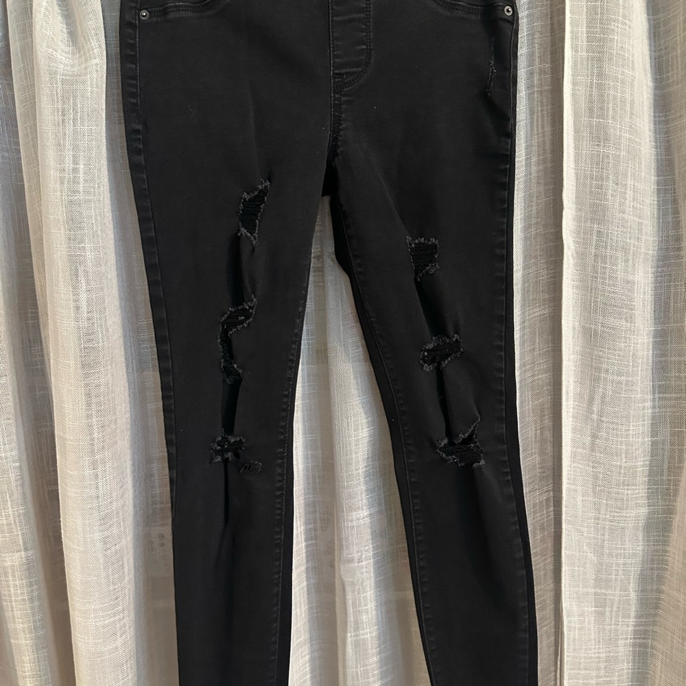 Old Navy Black Distressed Skinny Jeans